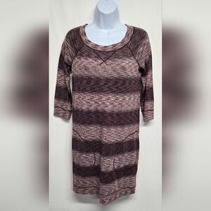 Max Studio XS Weekend Tunic Top Crew Neck 3/4 Sleeve Pullover Pockets Stretch